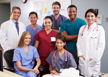 A group of medical staffs smiling together